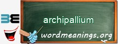 WordMeaning blackboard for archipallium